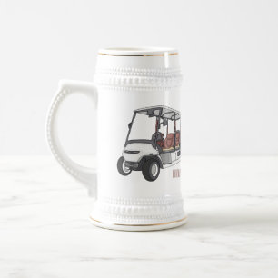 illustration av golfkart/golfbuggy-tecknad sejdel