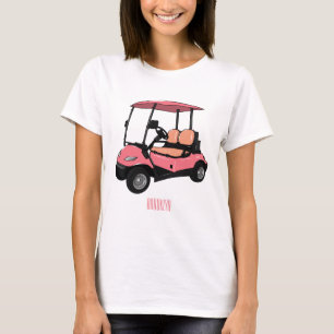 illustration av golfkart/golfbuggy-tecknad t shirt