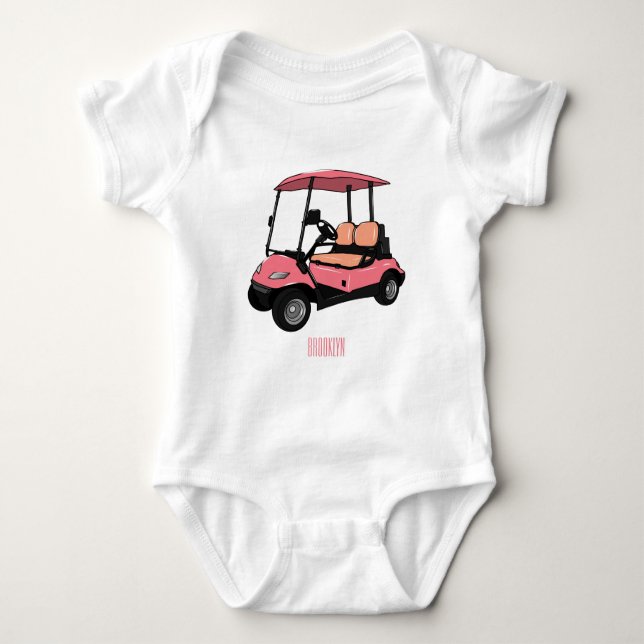 illustration av golfkart/golfbuggy-tecknad t shirt (Framsida)