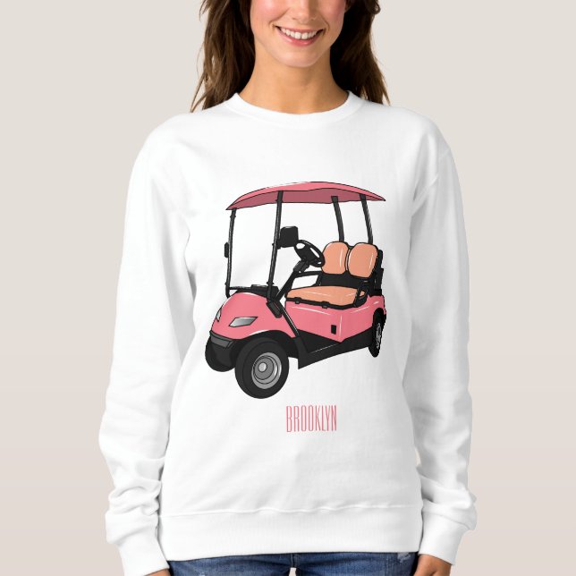 illustration av golfkart/golfbuggy-tecknad t shirt (Framsida)