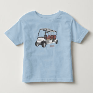 illustration av golfkart/golfbuggy-tecknad t shirt