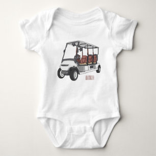 illustration av golfkart/golfbuggy-tecknad t shirt