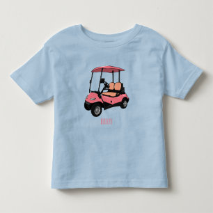 illustration av golfkart/golfbuggy-tecknad t shirt