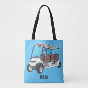 illustration av golfkart/golfbuggy-tecknad tygkasse