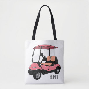 illustration av golfkart/golfbuggy-tecknad tygkasse