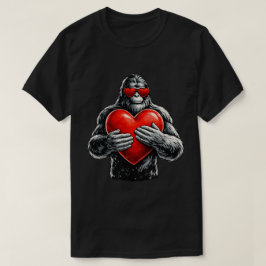 Illustration av gorilla kärlek hjärta t shirt