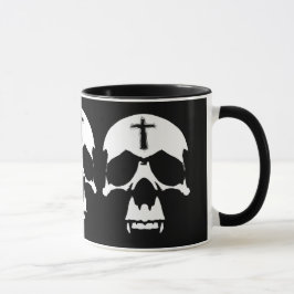 Illustration av Gothic Black and White Demon Skull Mugg