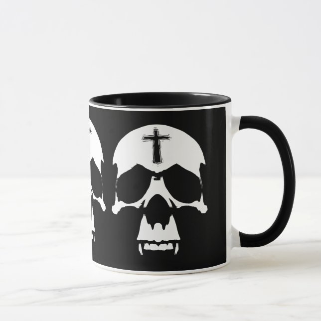 Illustration av Gothic Black and White Demon Skull Mugg (Höger)