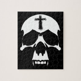 Illustration av Gothic Black and White Demon Skull Pussel