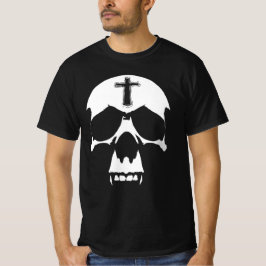 Illustration av Gothic Black and White Demon Skull T Shirt
