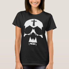 Illustration av Gothic Black and White Demon Skull T Shirt