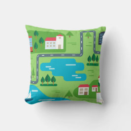 Illustration av grannskapsbild kudde