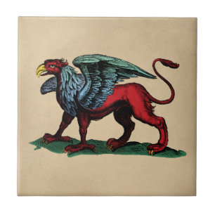 Illustration av Griffin-Vintage Kakelplatta