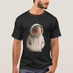 Illustration av grinig fisk i hoodie t shirt