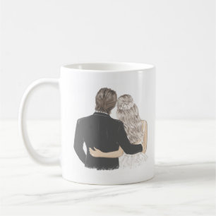 Illustration av groda och groom kaffemugg