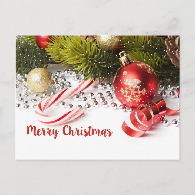 Illustration av grönt Gren och röda landningsmönst Vykort (Framsida)