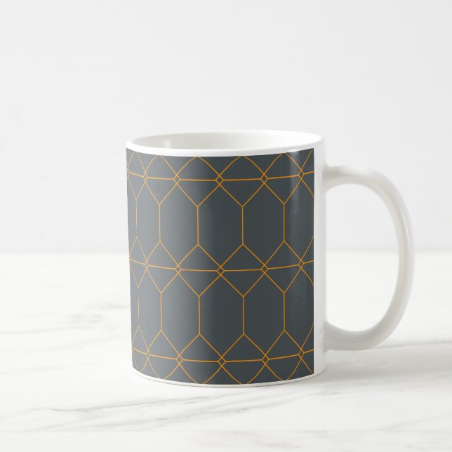illustration av grönt, gyllene, enkla, reflekteran kaffemugg (Höger)