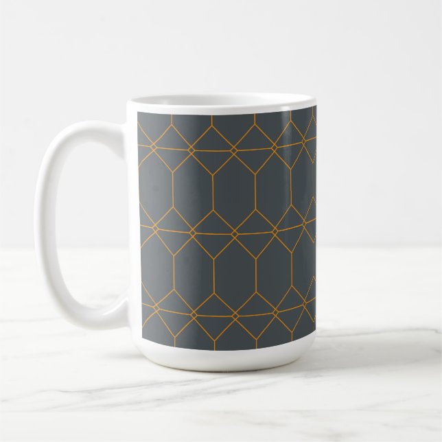 illustration av grönt, gyllene, enkla, reflekteran kaffemugg (Vänster)