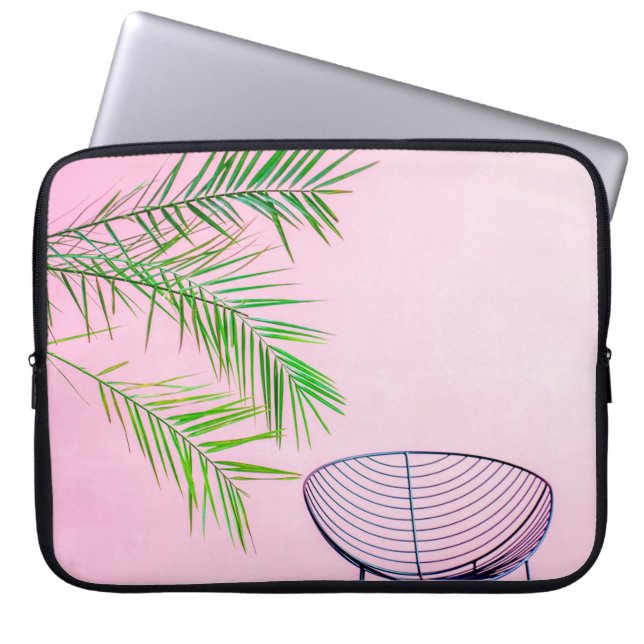 illustration av grönt och svart handflatan träd laptop fodral (Framsidan)