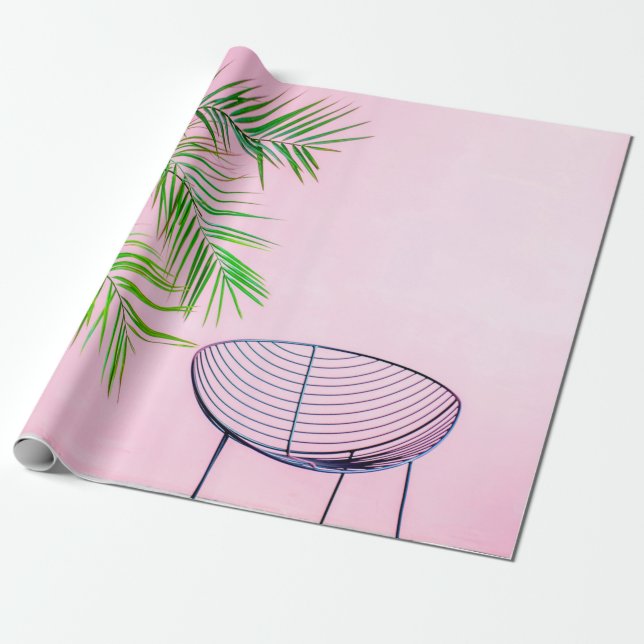 illustration av grönt och svart handflatan träd presentpapper (Utrullad)