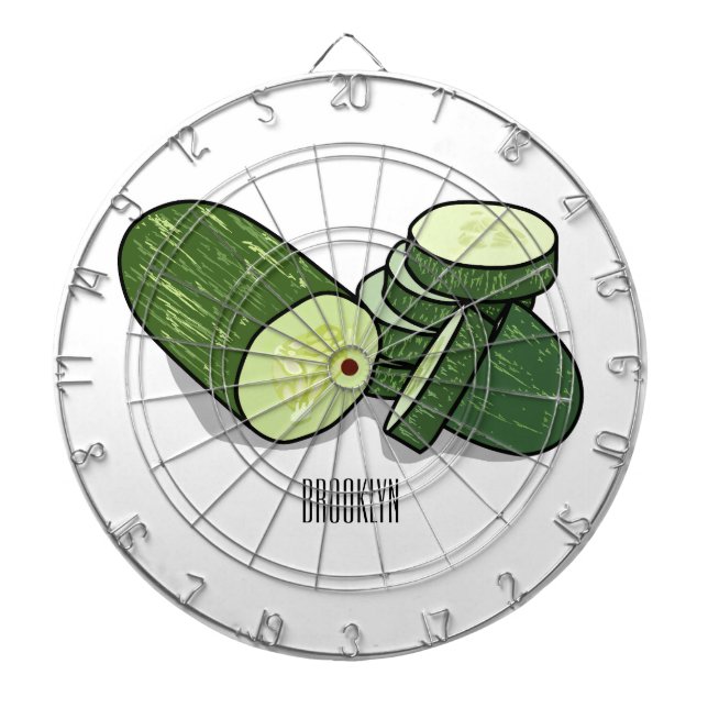 illustration av gurkens tecknad darttavla (Framsidan)