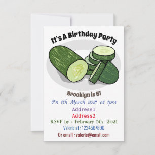 illustration av gurkens tecknad inbjudningar