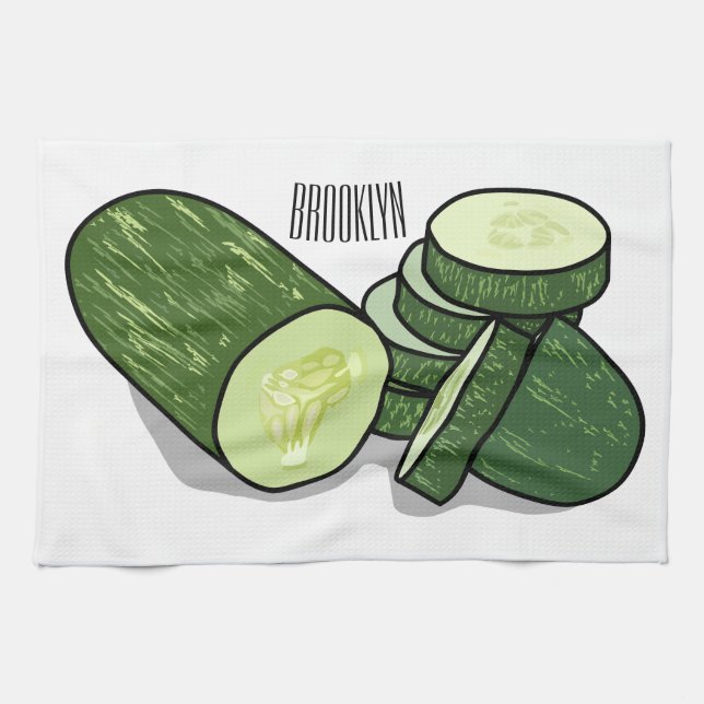 illustration av gurkens tecknad kökshandduk (Horisontell)