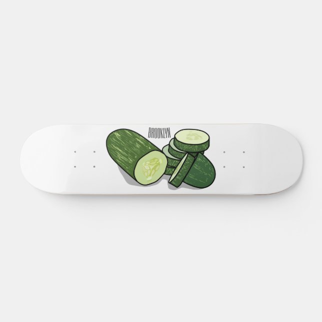 illustration av gurkens tecknad mini skateboard bräda 18,5 cm (Horz)