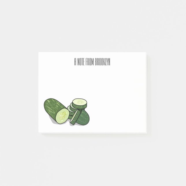 illustration av gurkens tecknad post-it block (Framsida)