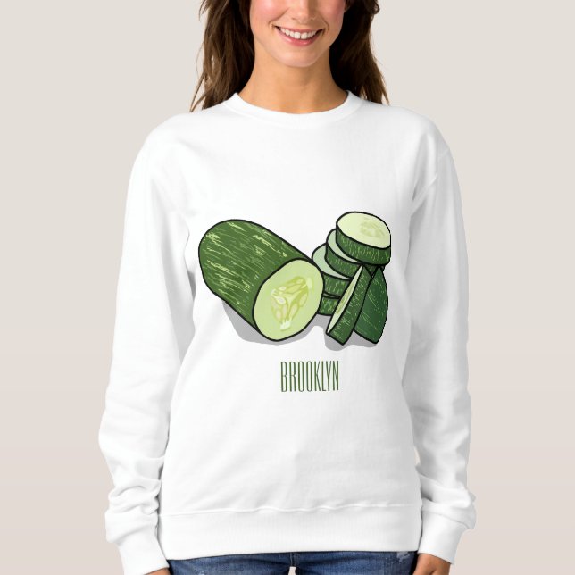 illustration av gurkens tecknad t shirt (Framsida)