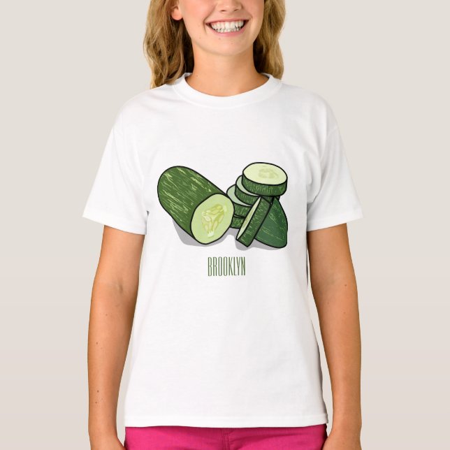 illustration av gurkens tecknad t shirt (Framsida)