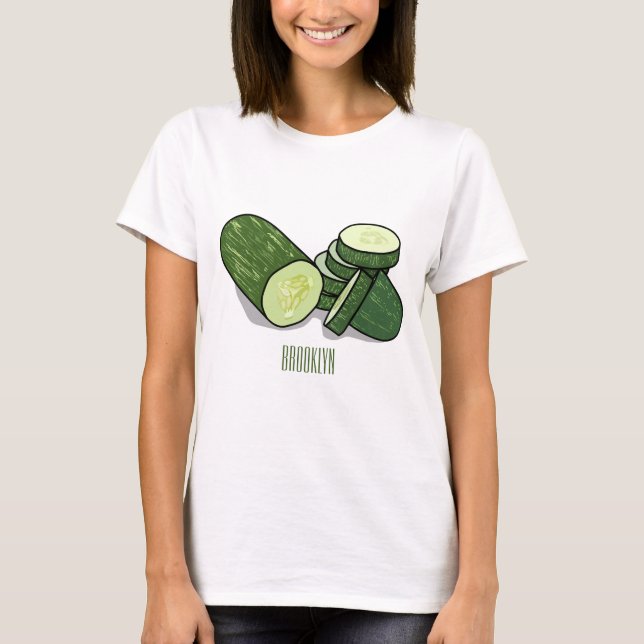 illustration av gurkens tecknad t shirt (Framsida)