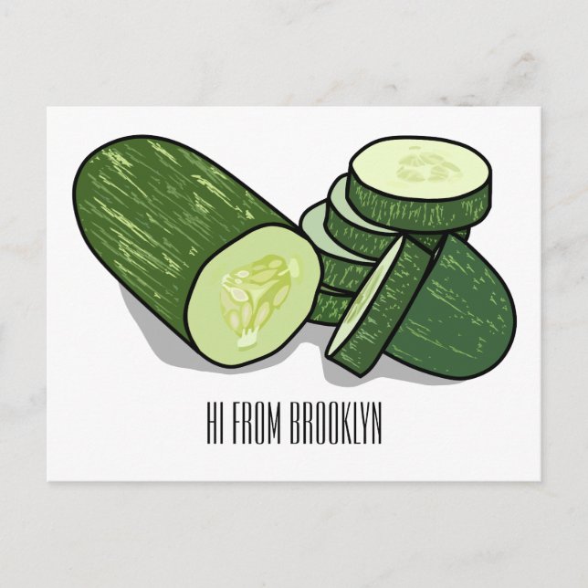 illustration av gurkens tecknad vykort (Framsida)