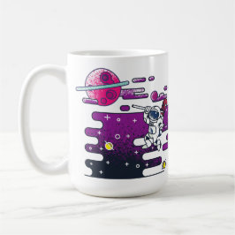 Illustration av häftig astronaut Retro Kaffemugg