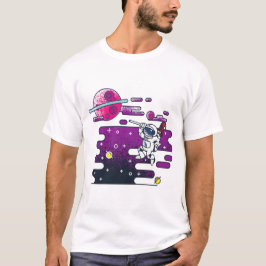 Illustration av häftig astronaut Retro T Shirt