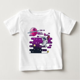 Illustration av häftig astronaut Retro T Shirt