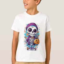 illustration av halloween skelett t shirt