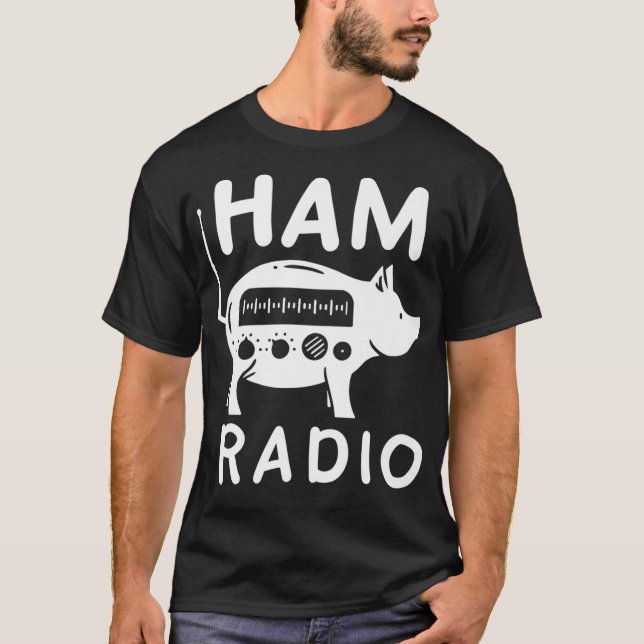 Illustration av ham Radio Gris för ham Radio T Shirt (Framsida)