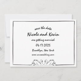 Illustration av handskriven Svan-lampa Spara Datumet