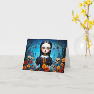 Illustration av happy halloween Gothic Witch Girl Kort