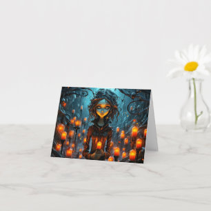 Illustration av happy halloween Gothic Witch Kort