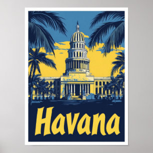 Illustration av Havana Cuba Art Vintage resor Poster