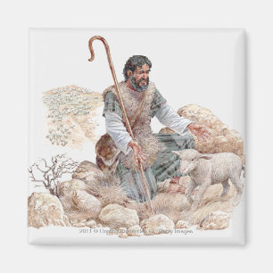 Illustration av herden som finner hans borttappada magnet