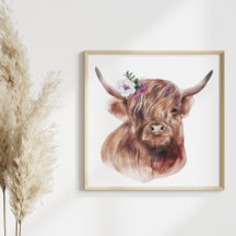 Illustration av Highland Cow Rustic Scottish Cattl