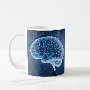 Illustration av hjärnnätverk - Neuralt nätverk Kaffemugg