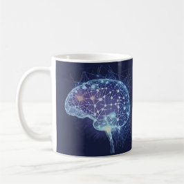 Illustration av hjärnnätverk - Neuralt nätverk Kaffemugg