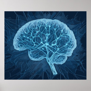 Illustration av hjärnnätverk - Neuralt nätverk Poster