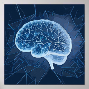 Illustration av hjärnnätverk - Neuralt nätverk Poster