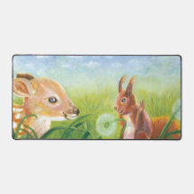 Illustration av hjort Fawn och Squirrel