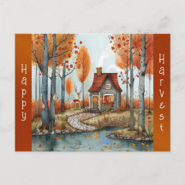 Illustration av Hjorten för höstmyntskog Helg Vykort